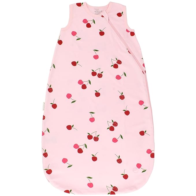 Ecolino Organic Cotton Baby Sleep Sack - 2-Way Zipper Baby Wearable Blanket - Infant Sleeping Bag Sack - 6-18 Months - Cherry