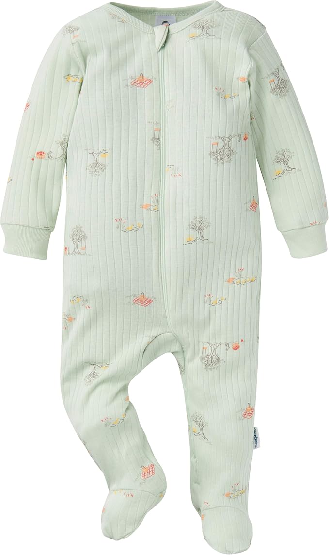 Gerber baby-girls Baby Unisex 2-pack 2-way Zip Textured Sleep 'N Play