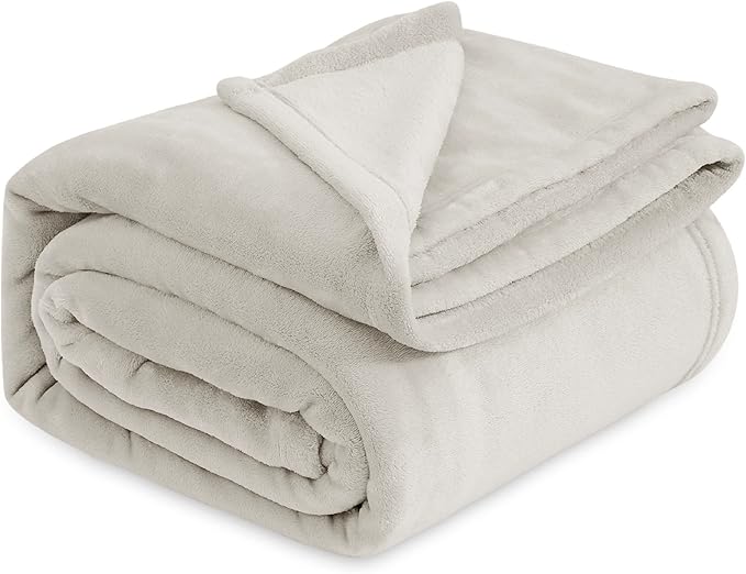 Bedsure GentleSoft Fleece Blanket King Size Linen - 280GSM Soft Lightweight Plush Cozy Blankets for Bed, Sofa, Couch, Travel, Camping