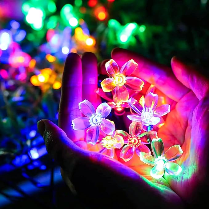Flower Fairy String Lights, 33ft 100 LED Cherry Blossom Plug in Easter