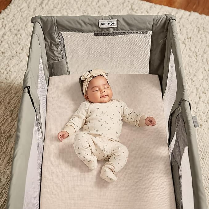 lulumoon Fitted Pack and Play Sheets: Soft Muslin Cotton for Guava Family Playard Mattress - Neutral Colors for Boys and Girls