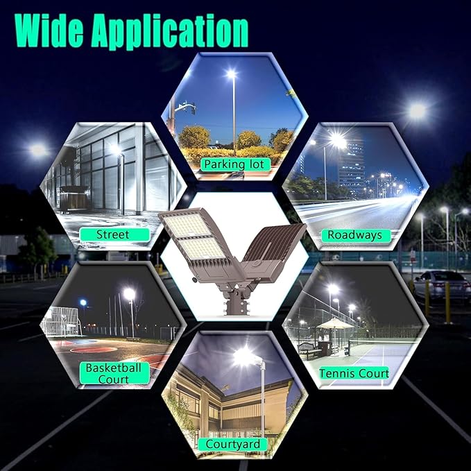 BBESTLED 400W LED Parking Lot Light Dusk to Dawn Photocell Outdoor Pole Mount