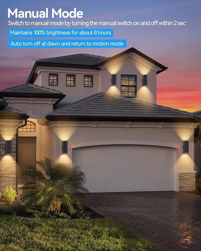 Motion Sensor Outdoor Lights, Modern Outdoor Wall Lights Black Exterior Light