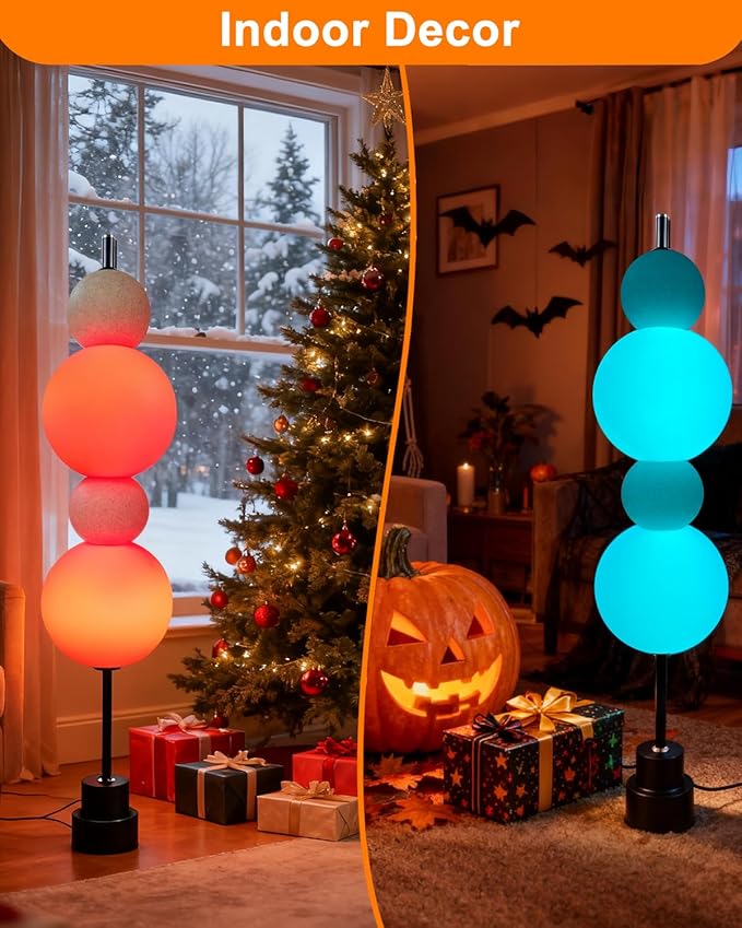 Blue Globe Floor Lamp -RGB& 3000K Dimmable LED Dimmable LED, Touch Switch