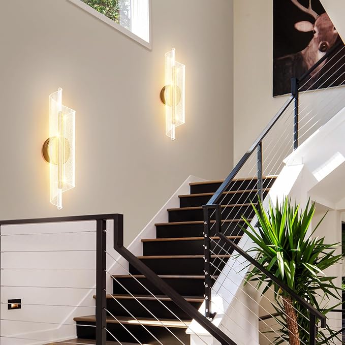 Modern Gold Wall Sconces 19.7in Sconces Wall Lighting Dimmable LED Wall Lights