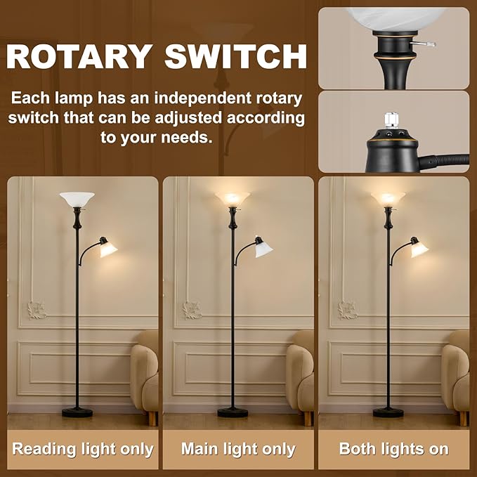 71'' Torchiere Floor Lamp for Bedroom