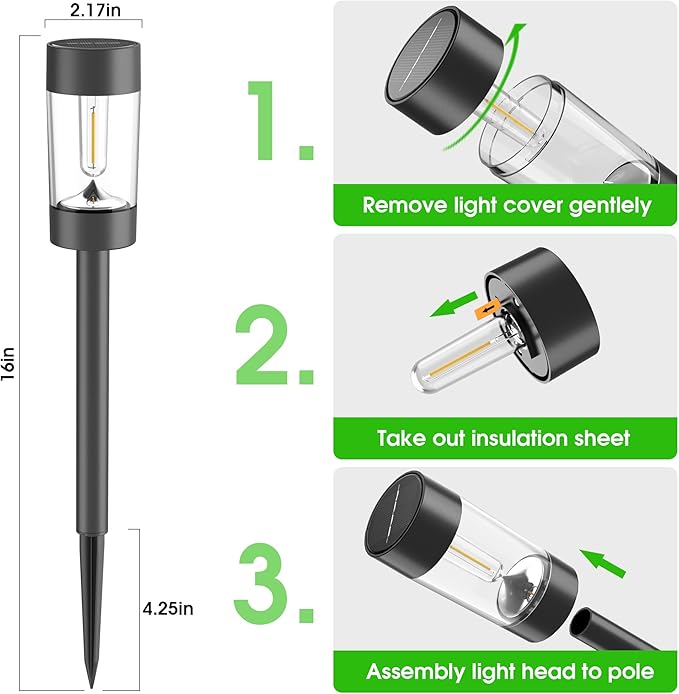 Solar Lights Outdoor, 12 Pack Waterproof Solar Landscape Lighting