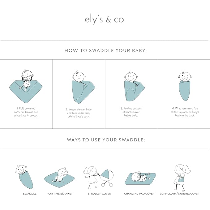 Ely's & Co. Muslin Swaddle Blankets for Baby Girls – 3 Pack, 47" x 47" Lavender Butterfly Design, 100% Soft Muslin Cotton