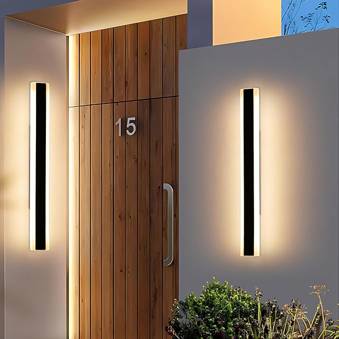 Mikeru 2pack 31.4inch Outdoor Wall Light Fixtures, 3000K Modern Outdoor Lights