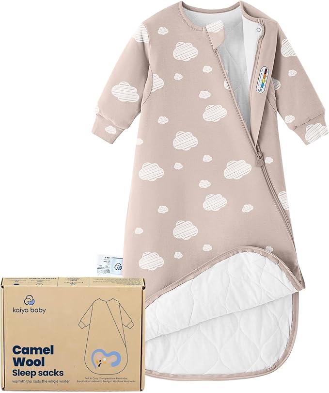 kaiya baby Unisex Sleeping Bag for Babies and Toddlers 2.5 Tog Sleep Sack, Long Sleeve Sleep Sack, Wearable Blanket Baby