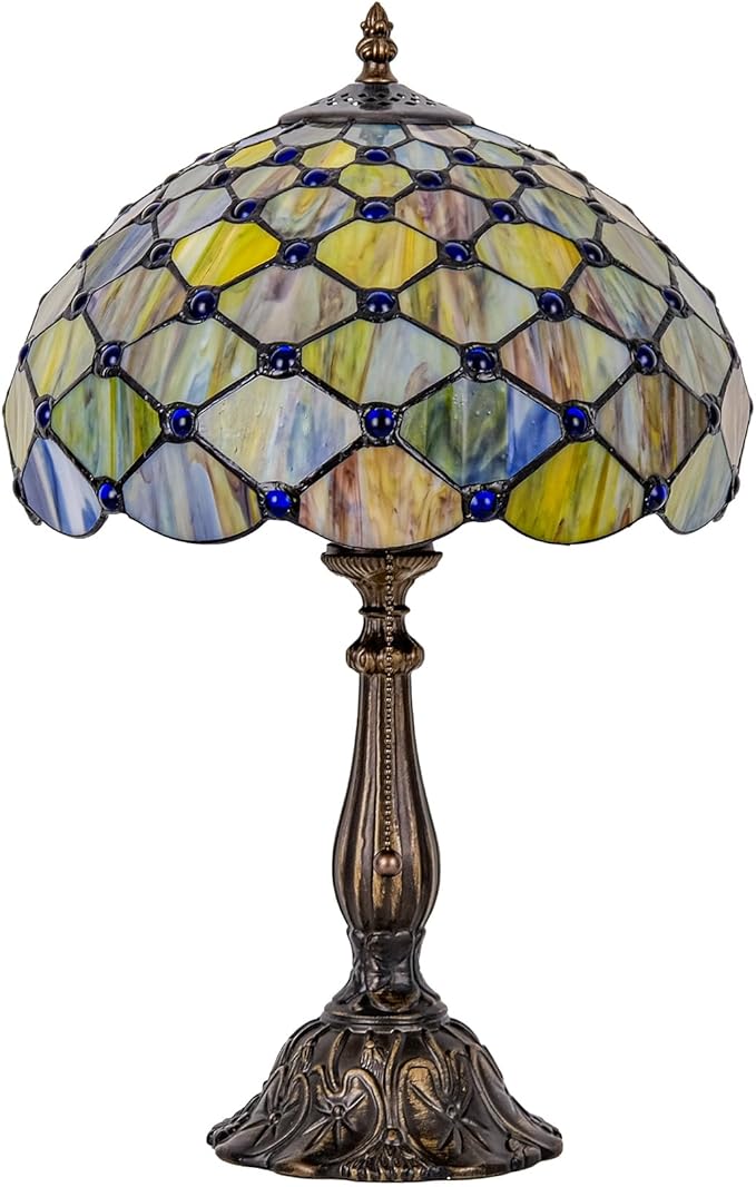 Tiffany Lamp Gradient Green Stained Glass Table Lamp Desk Bedside Reading Light