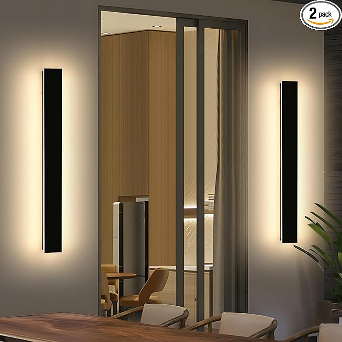Mikeru 39.3" 2Pack Outdoor Wall Sconce 3000K Warm White