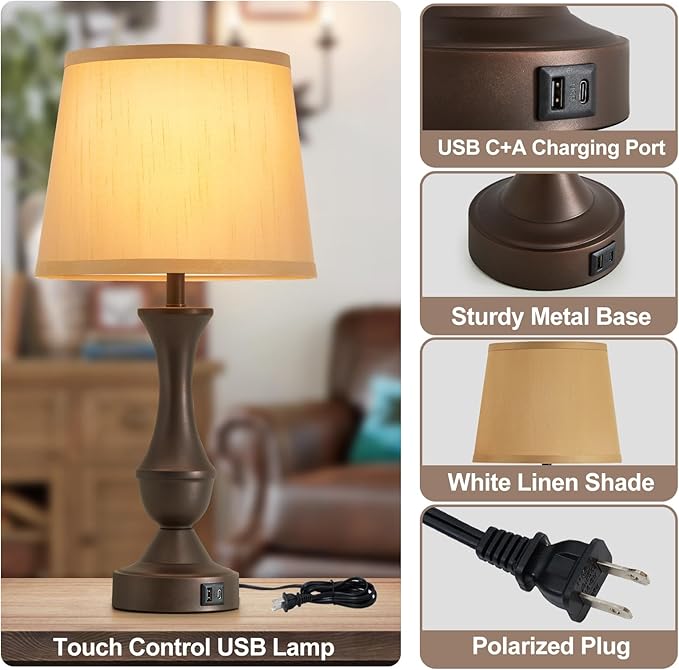 Luvkczc 22" Table Lamp Set of 2