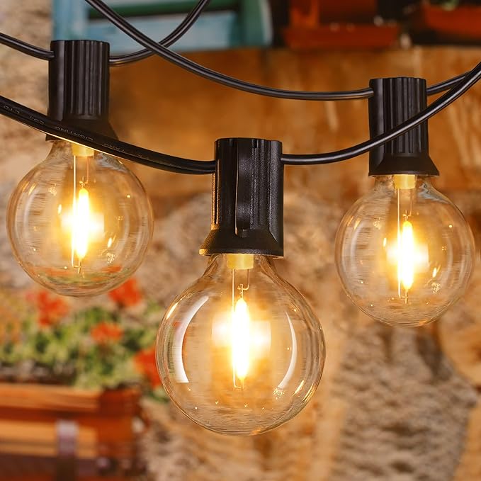 Ollny 25FT Outdoor String Lights, Waterproof Connectable Shatterproof Outside