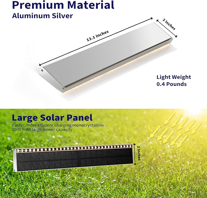 Solar Step Lights for Outside, 33 Focused-Beam High-Brightness LEDs, Waterproof