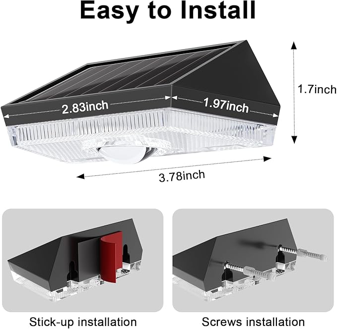 Ellasay Solar Fence Lights Outdoor: IP65 Waterproof RGB Solar Powered