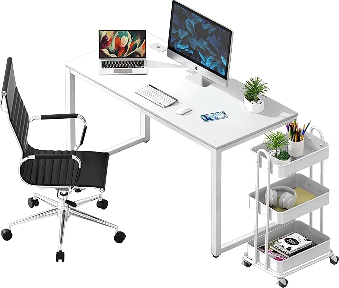 SHW 48-Inch Commercial-Grade Office Computer Desk, White