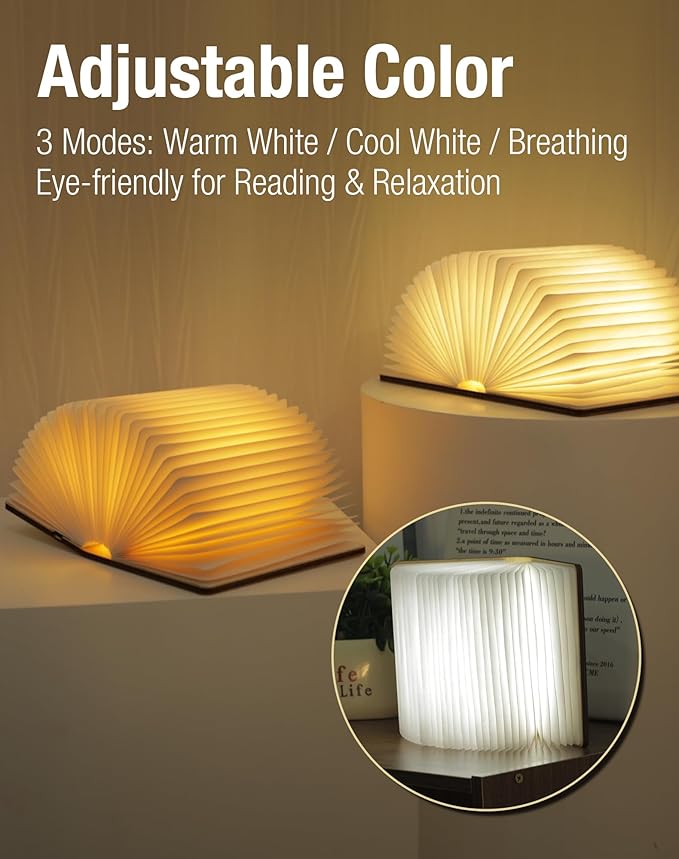 5.7 Inch Wooden Book Lamp
