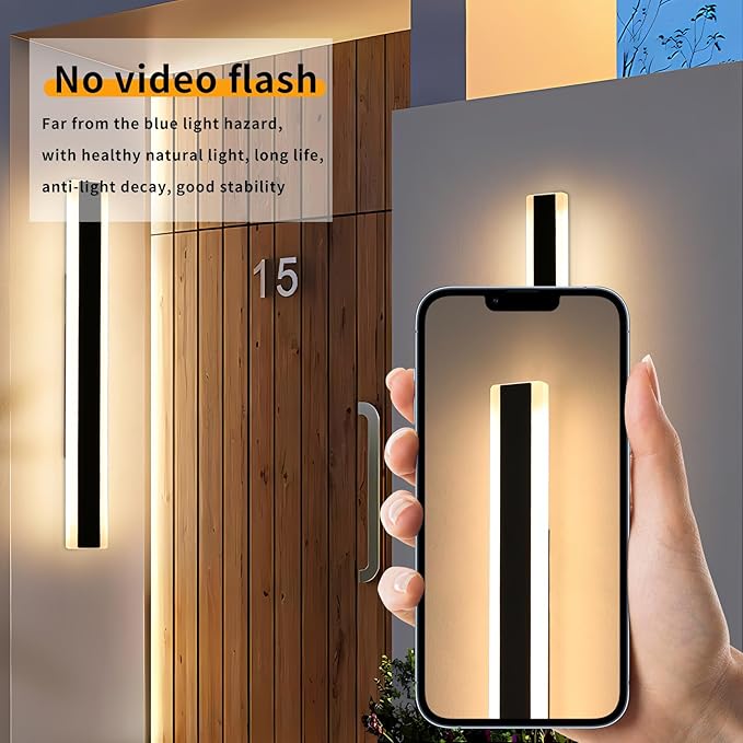 Mikeru 2pack 31.4inch Outdoor Wall Light Fixtures, 3000K Modern Outdoor Lights