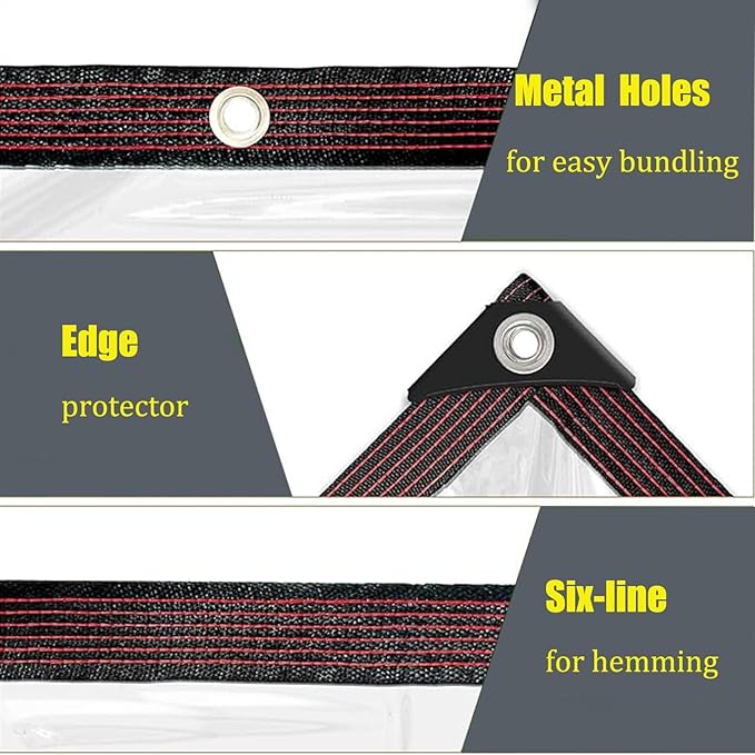 15x18 FT Thicken Clear Tarp Waterproof Anti-Tear Snowproof & Windproof Clear Plastic Tarps with Grommets, Resistant Tear PVC Vinyl Tarpaulin Enclosure for Patio,Porch and Outdoor