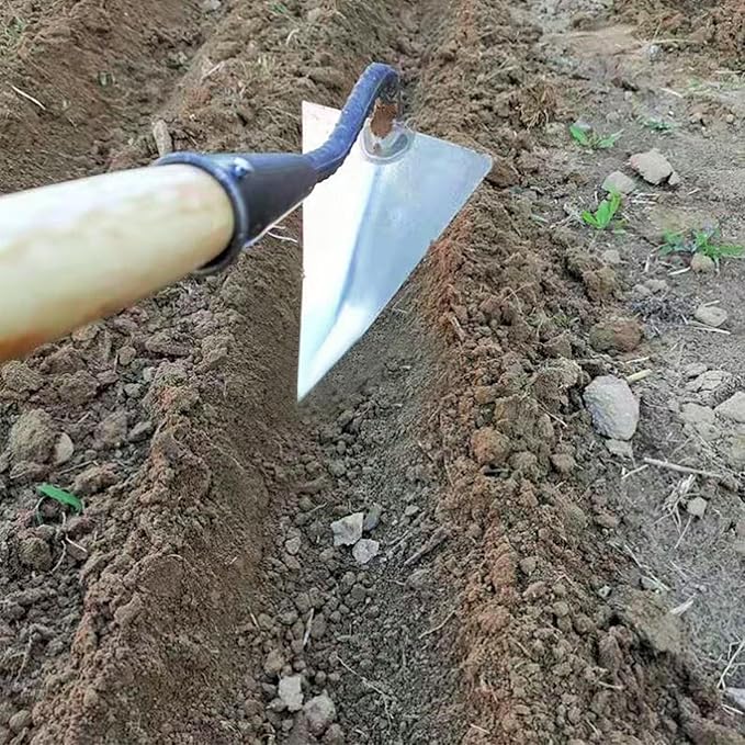 3 PCS Hoe Garden Tool Set, Triangle Gardening Hoes with Sharp Blade, Hand Plow Hoes for Digging, Backyard Weeding, Loosing Soil