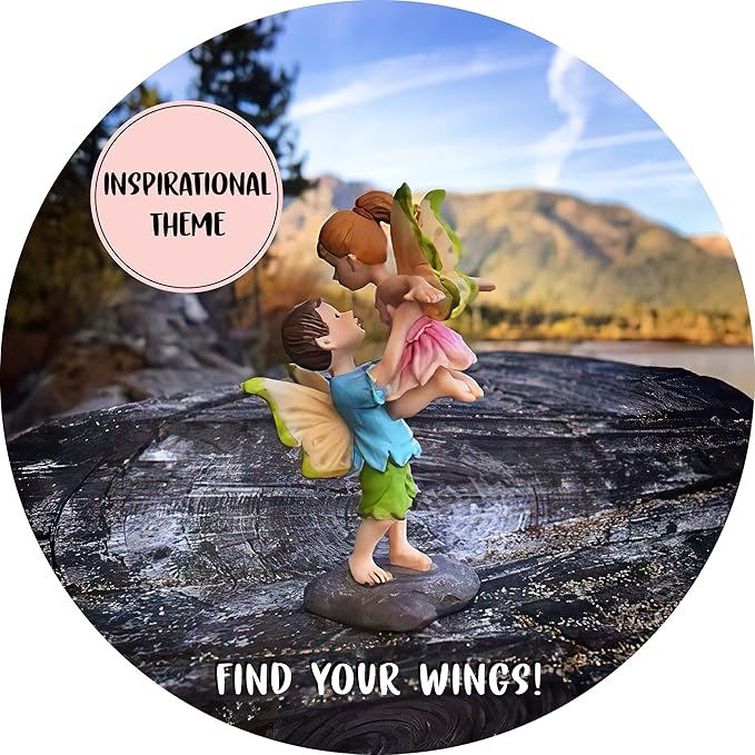WILD PIXY Miniature Fairy Figurine - Fairy Garden Fairies with an Inspiration Theme, Includes A Fairy Poem and Gift Box, Gorgeous Miniature Garden Decoration for Indoor or Outdoor Fairy Gardens