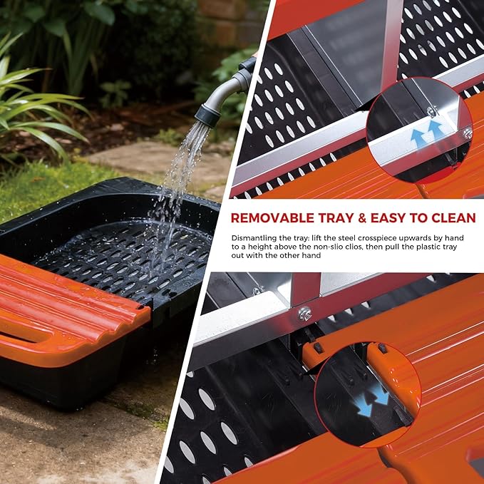 3-Hole Chicken Nesting Box, Roll Away Nest with Removable Tray, Easy Egg Collection & Cleaning, Wall-Mount Nesting Boxes for Hens, Chicken Coop - Orange