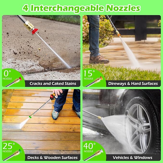 Pressure Washer -4800PSI with Anti-Tipping, 35FT Power Cord,Power Washer for Cars Fences Driveways Patios Home