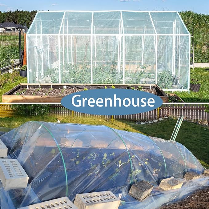 Clear Tarps Waterproof 10x12 FT Heavy Duty Waterproof, Reinforced Vinyl Tarpaulin with Grommets for Outdoor Patio Enclosure Greenhouse Chicken Coop Cover Winter Protection