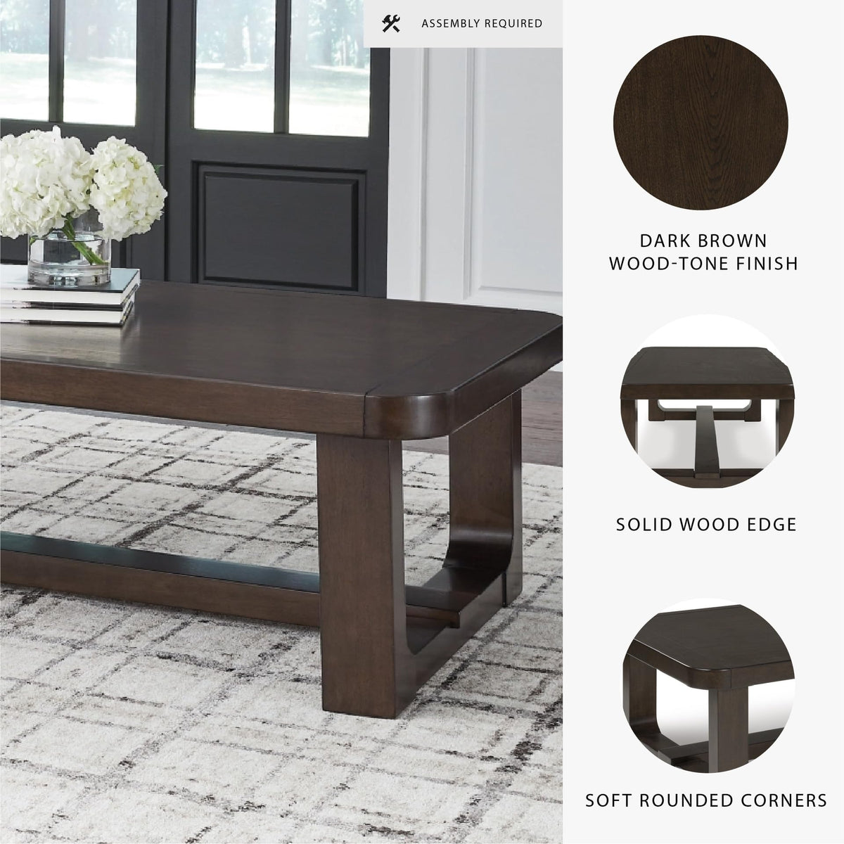 Modern Wood Rectangle Coffee Table