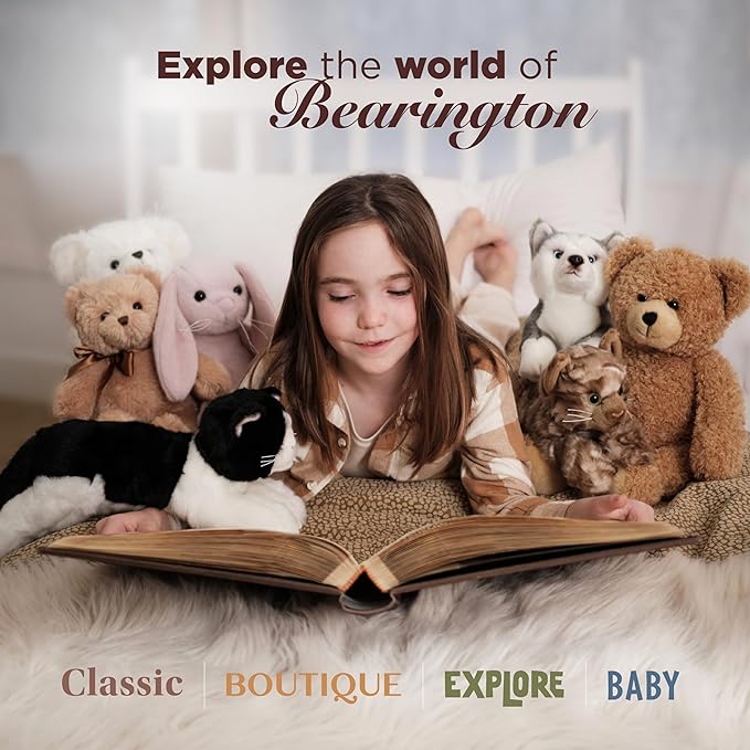 Bearington Collection Lamb Plush Security Blanket Lovey Christening Stuffed Animal - 15 in White Satin Trim - Baptism Lamb Security Blanket
