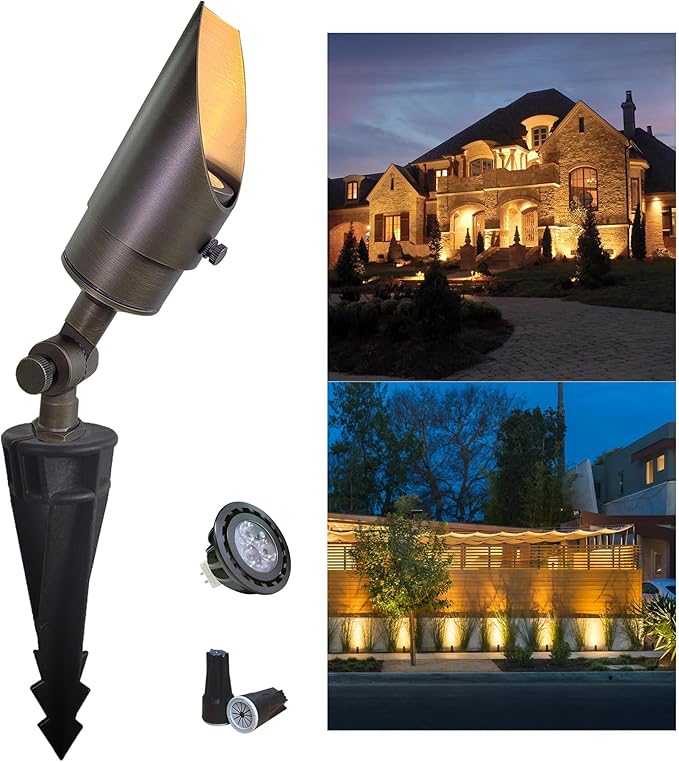 MALORY Landscape Spotlight, Brass Spot Light Outdoor