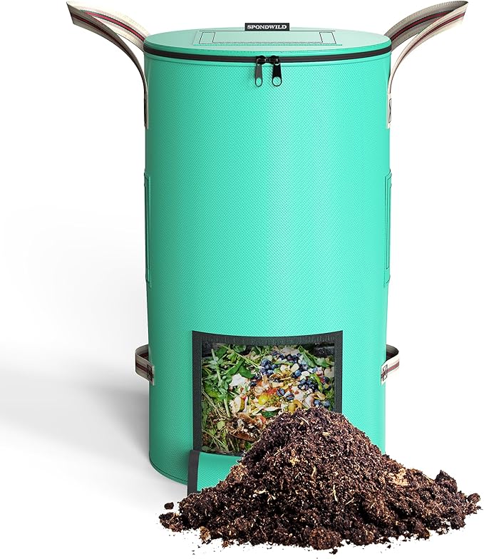 Reusable Garden Yard Waste Bag – 43 Gallon Breathable Thickened Reusable Lawn Bag, with 4 Handles for Easy Moving & Foldable Design, for Leaf & Miscellaneous Debris Collection(Green)