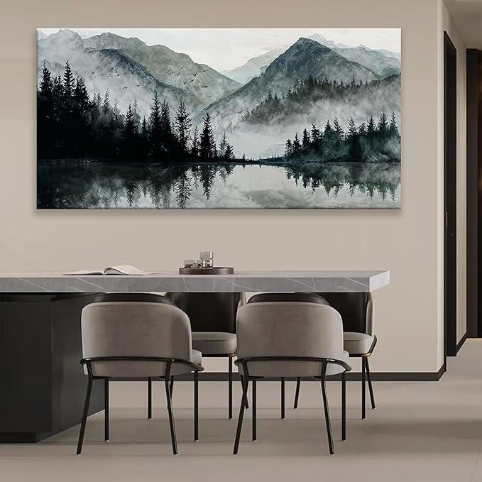 Modern Wall Art Natural Home Wall Decorations Canvas Art Wall Decor Prints Mountain Lake View Landscape Large Wall Art For Living Room Bedroom Kitchen Office Artwork Decor 29"×58"