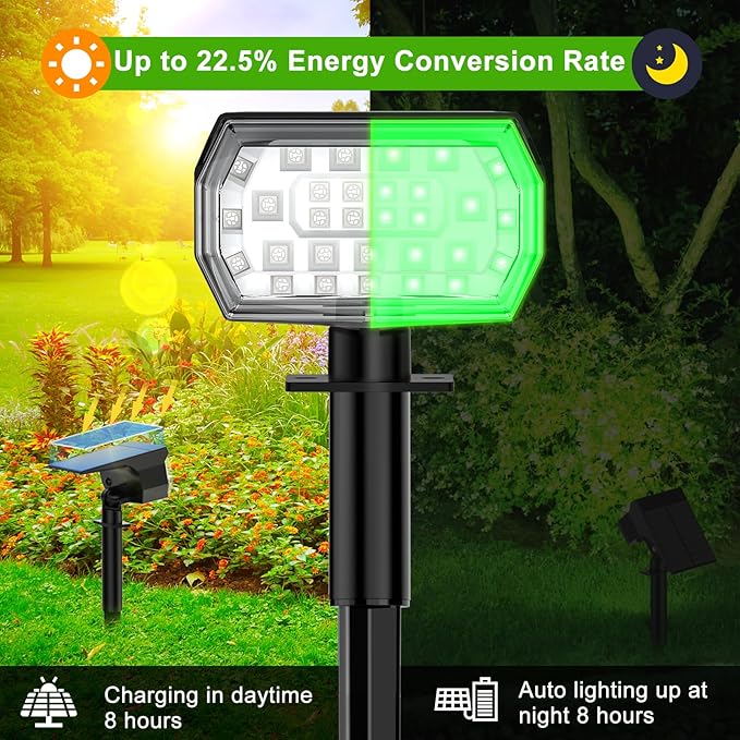LANSOW Solar Spot Lights Outdoor Color Changing, Christmas Landscape Spotlights