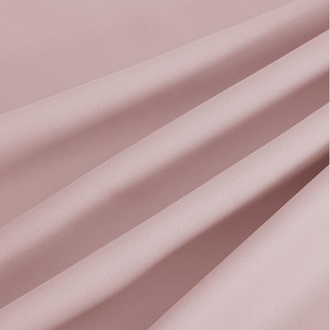 NICETOWN Blush Pink Room Darkening Curtains 72 Inches Long 2 Panels for Girls Room, Bedroom, Nursery Thermal Insulated Blackout Drapes Solid Grommet Noise Reducing Window Curtains, W40