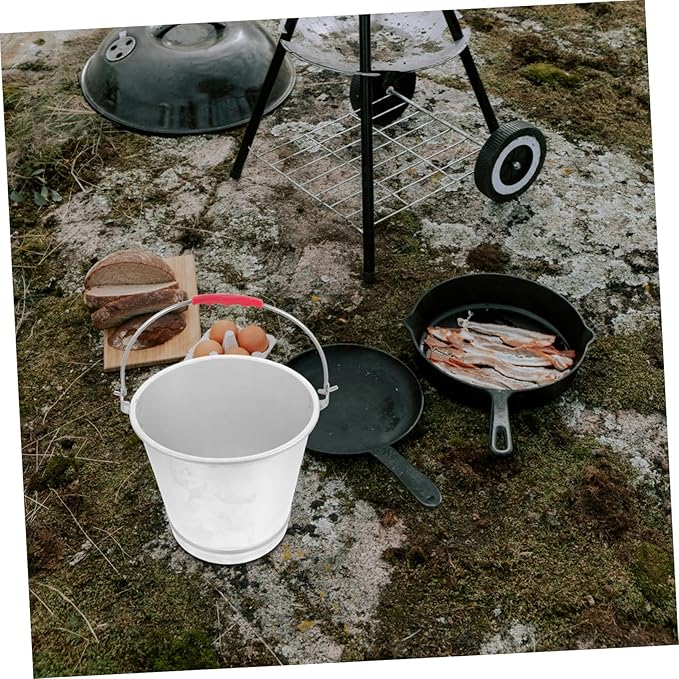 PRETYZOOM Portable Aluminum Milk Storage Bucket Heavy Duty Water Container for Beach Farm and Camping Corrosion Resistant Capacity Easy to Clean