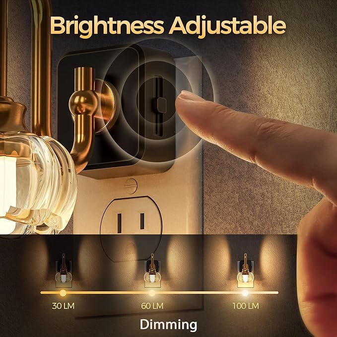 DORESshop LED Night Light, Night Lights Plug into Wall, 0%-100% Silde