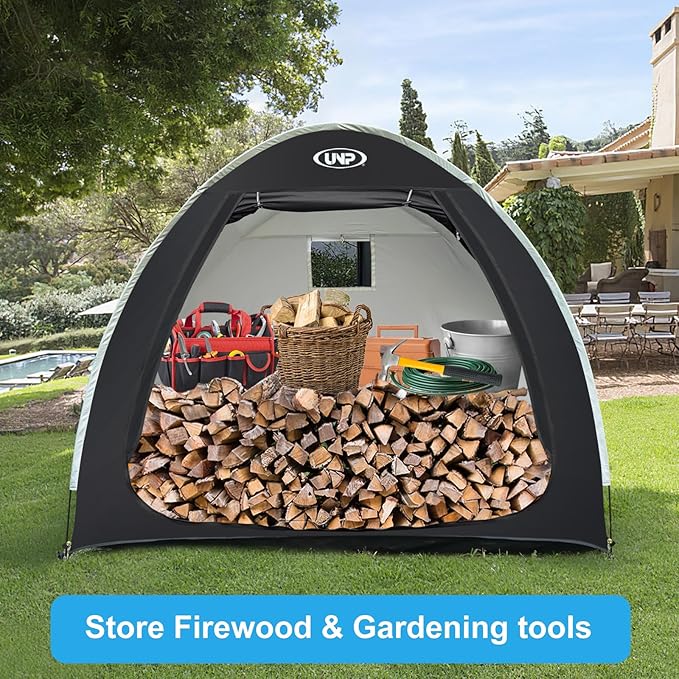 UNP Bike Storage Shed Tent, Portable Outdoor Bike Storage Tent with 210D Oxford Thick PU4000 Waterproof for 1/2/3/4 Bikes, Bike Covers Storage Shed for Bicycles, Lawn Mower, Garden Tools