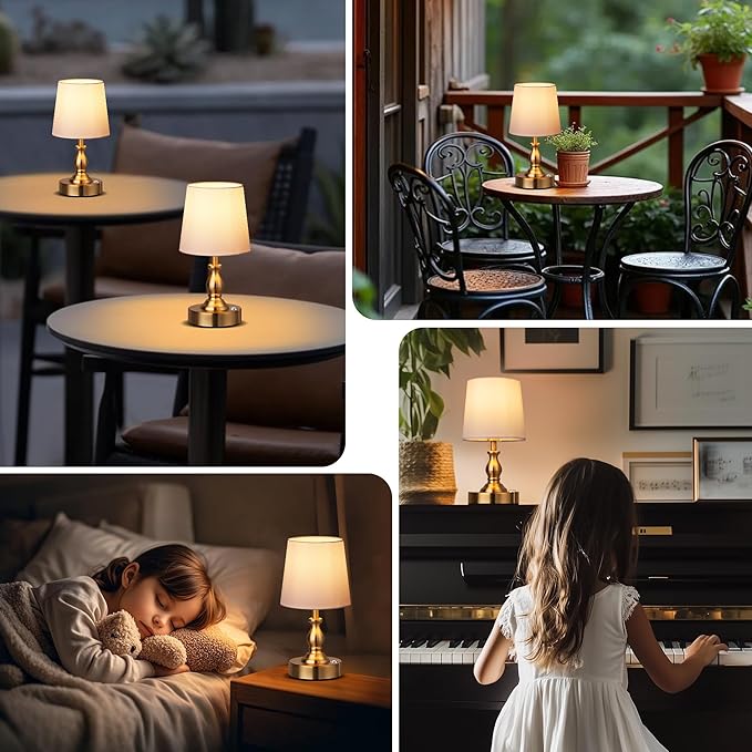 PARTPHONER Mini Cordless LED Table Lamp, 5200mAh Rechargeable Battery Operated