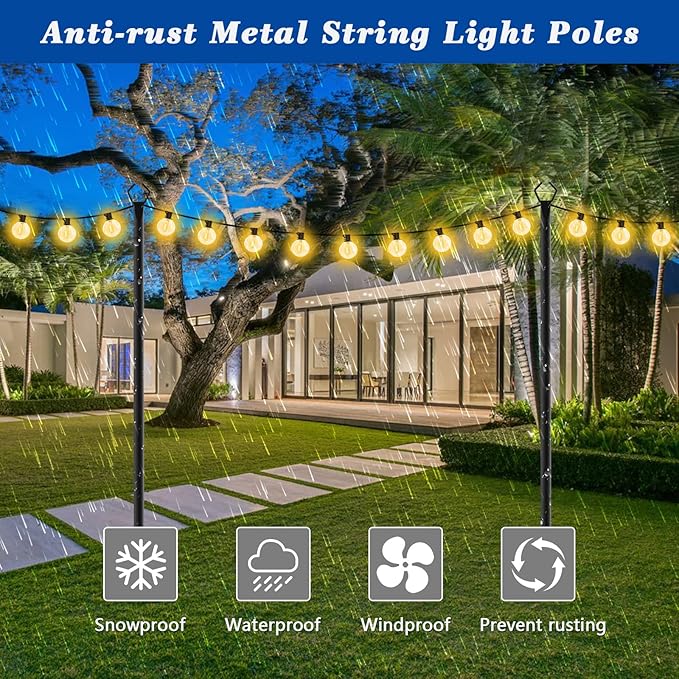 2 Pack 10Ft String Poles, Poles