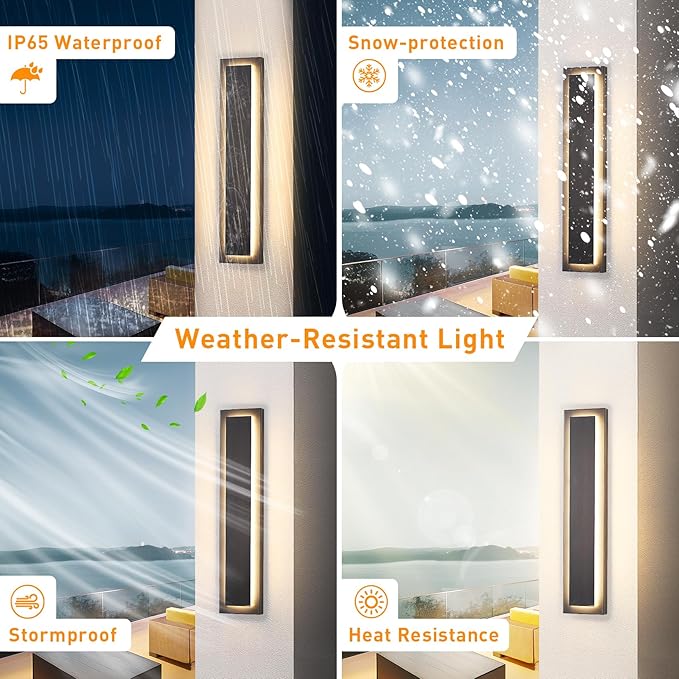 24 in Porch Lights Outdoor Sconce Lights, Modern Exterior Front Door Lighting