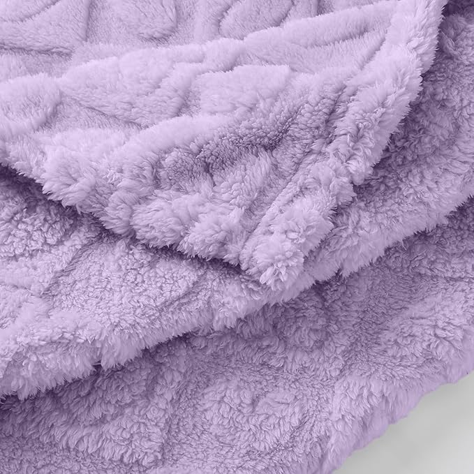 4 Pcs Baby Blankets,Fleece Checkered Blanket, Fluffy Small Crib Blankets for Girls, Toddler Receiving Blankets 30×40 Purple
