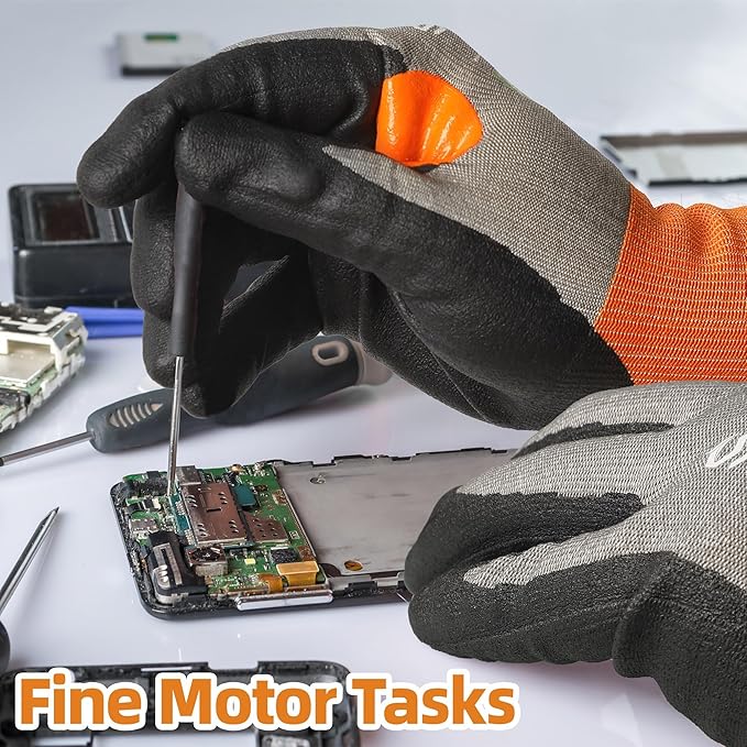 Schwer A6 AIR-SKIN Cut Resistant Work Gloves, Comfortable & Breathable, 21-Gauge Seamless Knit Flexible Safety Working Gloves with Grip for Refined Task, Touch-screen, 150 Pairs, L, AR5926