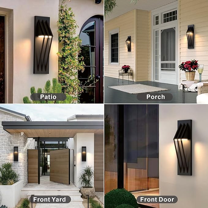 Hyunbae Outdoor Wall Sconce, 17.7inch Modern Exterior Lighting Fixture