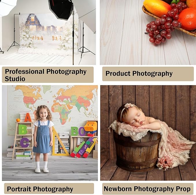 Kate Photography Foor Mats Brown Wood Printed Floor Mats Rubber Floor Mat Newborn Photography Drops Photo Studio Props 5x4ft