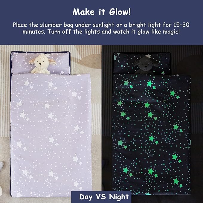 MORAIS Toddler Nap Mat with Pillow and Blanket, 52" x 20" Lightweight and Soft Nap Mat for Preschool, Daycare, Travel Sleeping Bags