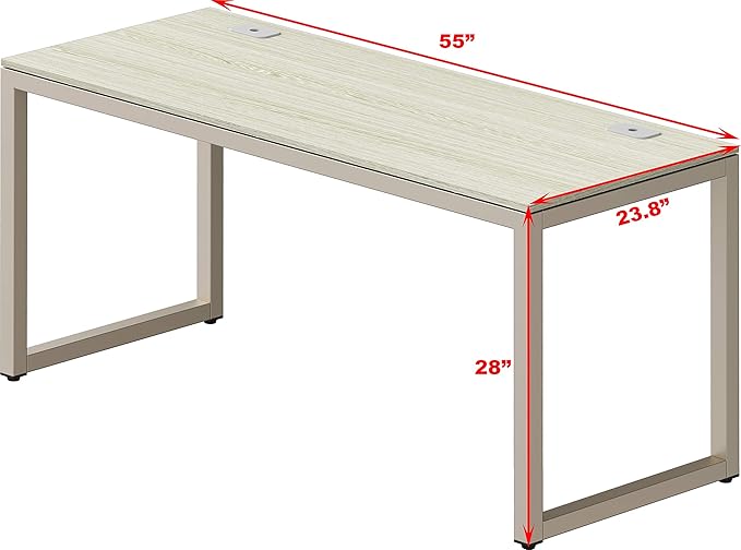 SHW 55-Inch Commercial-Grade Office Computer Desk, Maple