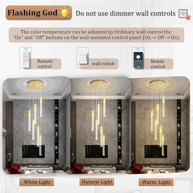 Flashing God 6-Lights Modern Crystal Chandelier
