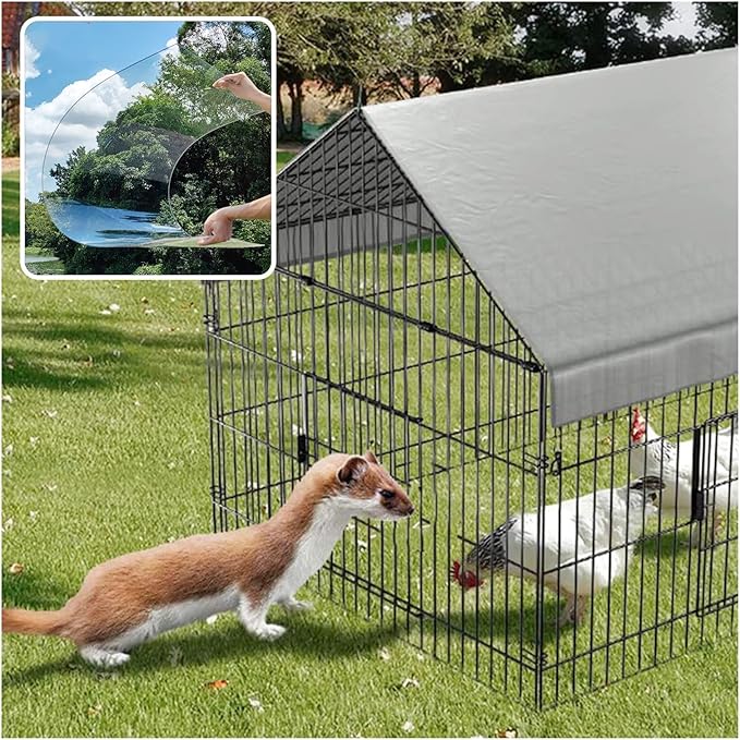 Weatherproof Cover for Chicken Coop Doors, Clear Plastic Roofing for All Weather Outdoor Garden, Chicken Run Pen Poultry Waterproof Cover, Fence Chicken Cages Cover(3.3x16.4ft/1x5m)